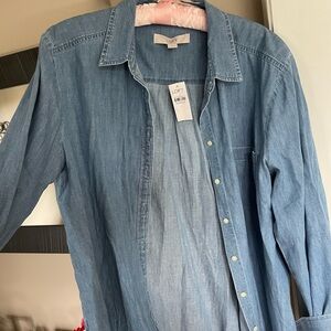 LOFT Soft Blue Denim Top